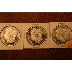 (3) one troy oz morgan coins