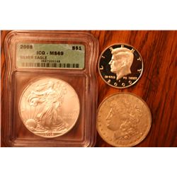 2008 icgms69 ase,2000s proof kenn.1882-0 morgan