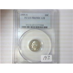 2005-S ROOSEVELT DIME PCGS PR69 DCAM