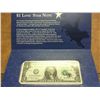 Image 1 : BEP 2001 TEXAS $1 LONE STAR NOTE CU