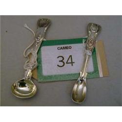 Two early Victorian shell patterned silver spoons, hallmarked London 1847 and 1863.