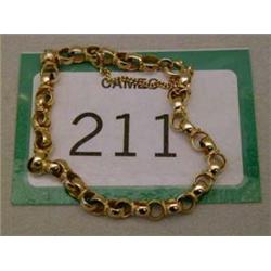 18ct gold open belcher ladies heavy bracelet.