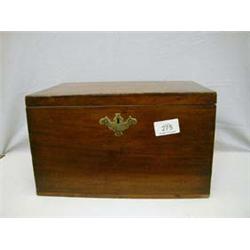 Georgian mahogany travelling deed box with original locks and handles.
