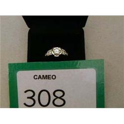 18ct white gold single stone diamond ring, set with a brilliant round diamond with good colour, tota