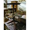 Late 19th century mahogany decanter table on tripod legs with shaped brass guard revolving centre, i