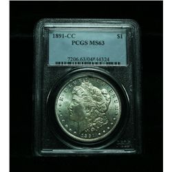 PCGS 1891-cc Morgan Dollar Graded Select Uncirculated ms63  PCGS