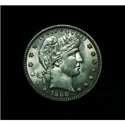 1908-p Barber Quarter grades Select Uncirculated ms63