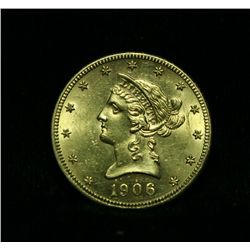 1906-s $10 Liberty Gold Grades Choice Uncirculated ms64