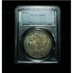 PCGS 1879-s Morgan Dollar Graded Choice Uncirculated ms64 PCGS  PL I believe