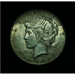 1928-s Peace Dollar Grades Almost Uncirculated au58