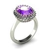 Image 1 : Amethyst 4.72 ctw & Diamond Ring 14kt W/Y  Gold