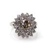 Image 1 : Natural  4.0 ctw Chocolate & Diamond Cluster Ring 14kt White Gold