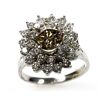 Image 2 : Natural  4.0 ctw Chocolate & Diamond Cluster Ring 14kt White Gold