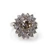 Image 1 : Natural  4.07 ctw Chocolate & Diamond Cluster Ring 14kt White Gold