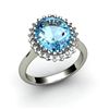 Aqua Marine 4.72 ctw & Diamond Ring 18kt W/Y  Gold
