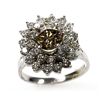Image 2 : Natural 3.21 ctw Chocolate & Diamond Cluster Ring 14kt White Gold