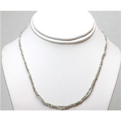 Natural 16.0 ctw Un-cut Diamond White Bead Necklace