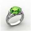 Image 1 : Genuine 4.09 ctw Peridot Ring 10kt White or Yellow Gold