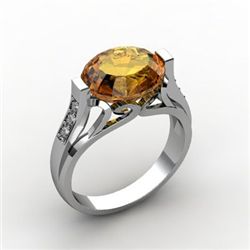 Genuine 4.29 ctw Citrine Ring 10kt White or Yellow Gold