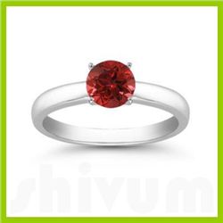 Genuine 1.06 ctw Ruby Solitaire Ring 14kt Gold-White