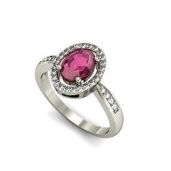 Ruby 1.80 ctw & Diamond Ring 18kt W/Y  Gold