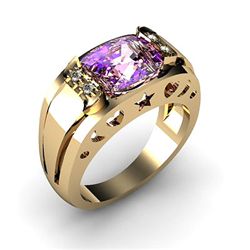 Genuine 2.95 ctwAmethyst Ring 14kt Yellow or White Gold 4g, RS 7