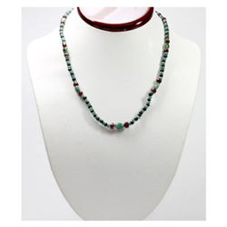 Natural  90.51 ctw Emerald, Ruby & Sapphire Bead Necklace