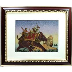 Indian Beauty  4 Art Craft Gemstone Painting Dim. 12x10"
