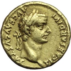 Tiberio (14-37) Aureo, Lugdunum.
