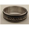 Image 1 : Mans Size 10 Sterling Ring w/ Rotating Black Design