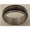 Image 2 : Mans Size 10 Sterling Ring w/ Rotating Black Design