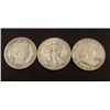 Image 1 : 3 Silver Half Dollar Type Set: Barber Walking Franklin