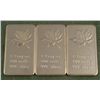 Image 2 : 3 Diff Colored 999 100 Mills Canadian Silver Bars
