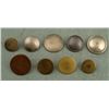 Image 1 : 9 Colonial Era Coat Buttons Gilt & Pewter Tone