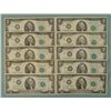 Image 1 : 10 1976 $2 Dollar Bills Notes Mint Mark L San Francisco