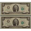 Image 1 : 2 UNC $2 Dollar 1976 Bills Same Series G Mint Chicago