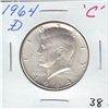 Image 1 : 1964- D UNC KENNEDY 90% SILVER HALF DOLLAR