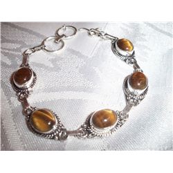Sterling Silver Bracelet W/Gemstones, Approx 20 Grams