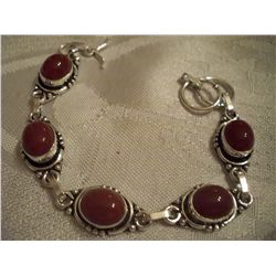Sterling Silver Bracelet W/Gemstones, Approx 20 Grams