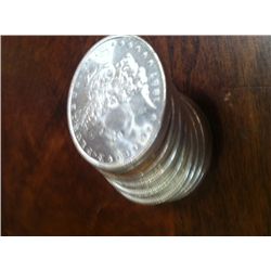 Ten 1887 Brilliant Uncirculated Morgan Silver Dollars,BU/MS+