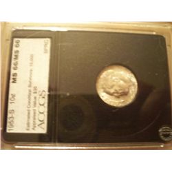 1953-S Silver Roosevelt Dime MS-66