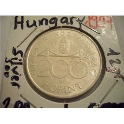 Hungary Republic Silver 200 Forint 1994 UNC