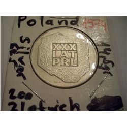 1974 POLAND 200 ZLOTYCH .625 SILVER UNCIRCULATED
