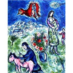 Chagall "Sur La Route De Village" Ltd Edition Litho, W/COA, 34"x24"