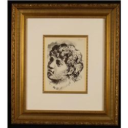 Pablo Picasso Lithograph Tete de Femme Framed 1930