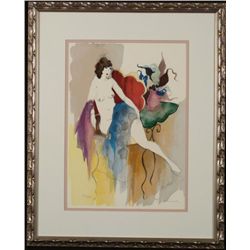 Itzchak Tarkay Signed Ltd Ed Art Print Nude Framed