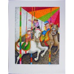 TOURNE MANEGE Signed LE Art Print Boulanger Carousel