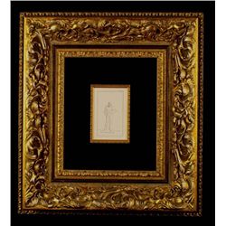 Leonardo Da Vinci Etching Standing Man C. 1651 Framed