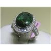 Image 1 : Tourmaline and .77 CT Diamonds 14K White Gold Ring