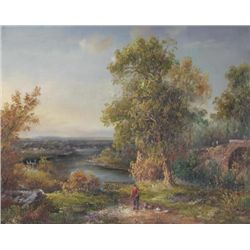 MWF1383DD 8 x 10 Oil on Board Depiciting Landscape Scen